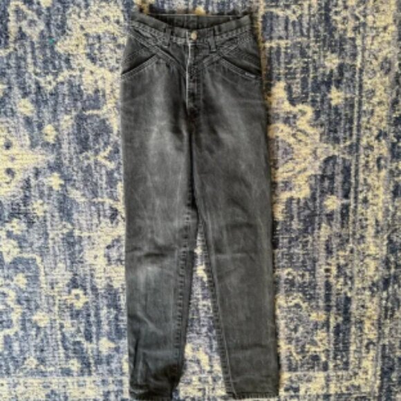Rockies Vintage High-Waisted Black Denim Jeans Size 24 - Picture 1 of 5